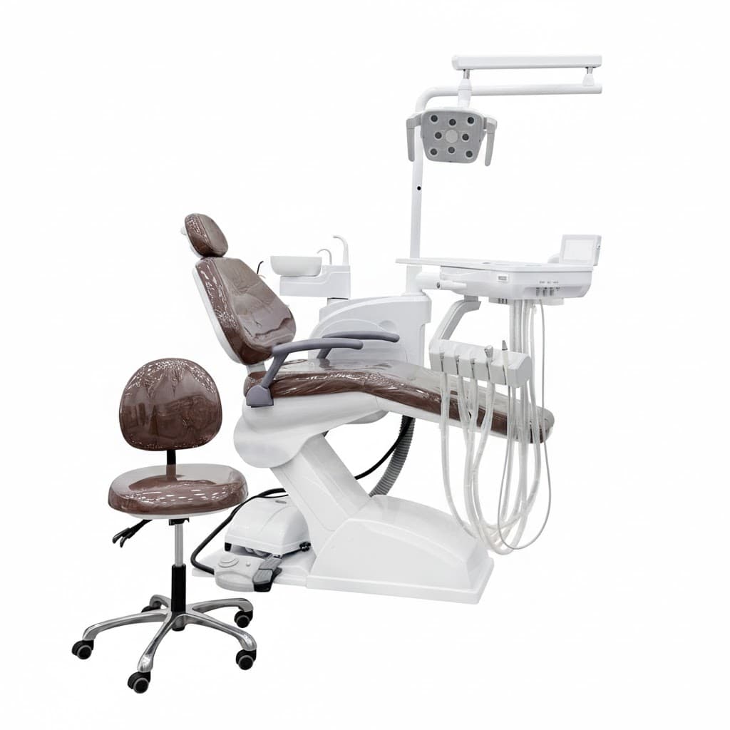 Keju Stomatoloji kreslo Ağ rəng. Ağız kamera sistemi ilə, led müalicəvi işıq, skaler, 916 tabure, 916 LED lampa RƏNGLƏR: YK001-11